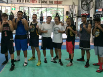 Istvan at Legend's Gym, coaching a team of boxers from New Zealand who have signed up for a training camp